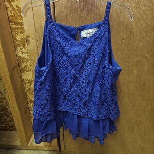 D-Signed Descendants Blue Lace tank Top - size medium 10-12